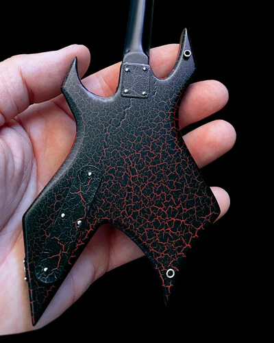 Axe Heaven Official Netflix Stranger Things Eddie's Guitar BC Rich NJ Warlock Mini Guitar Replica BC-580 - Image 3
