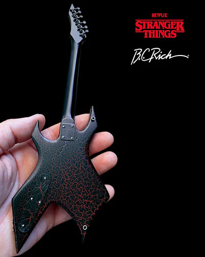 Axe Heaven Official Netflix Stranger Things Eddie's Guitar BC Rich NJ Warlock Mini Guitar Replica BC-580 - Image 5