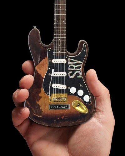 Axe Heaven Stevie Ray Vaughan Fender Stratocaster Distressed SRV Custom Mini Guitar Replica SRV-040 - Image 2