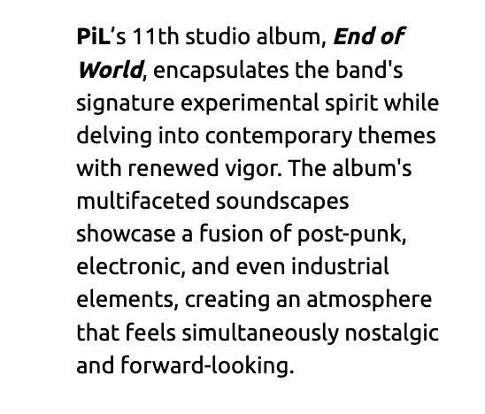 Public Image Ltd- End Of World (CD) - Image 2