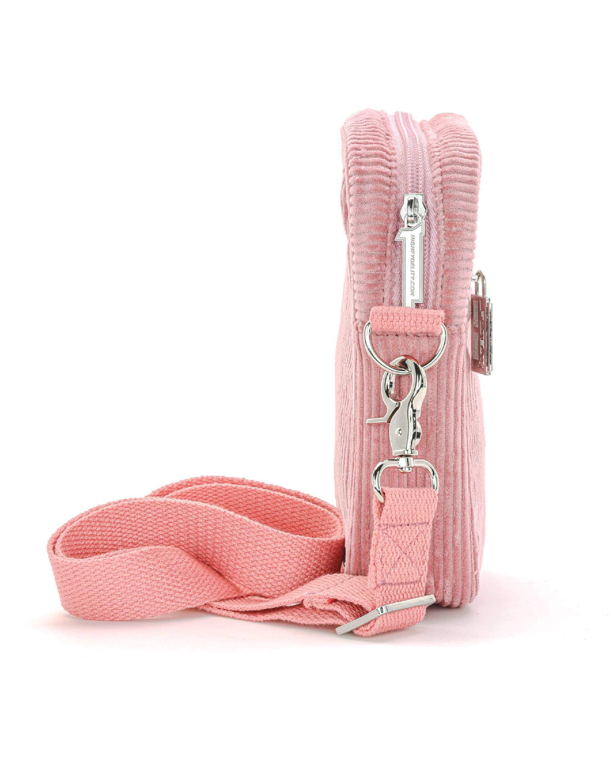 Fydelity Small Crossbody Shoulder Bag - Corduroy Pink - Image 7