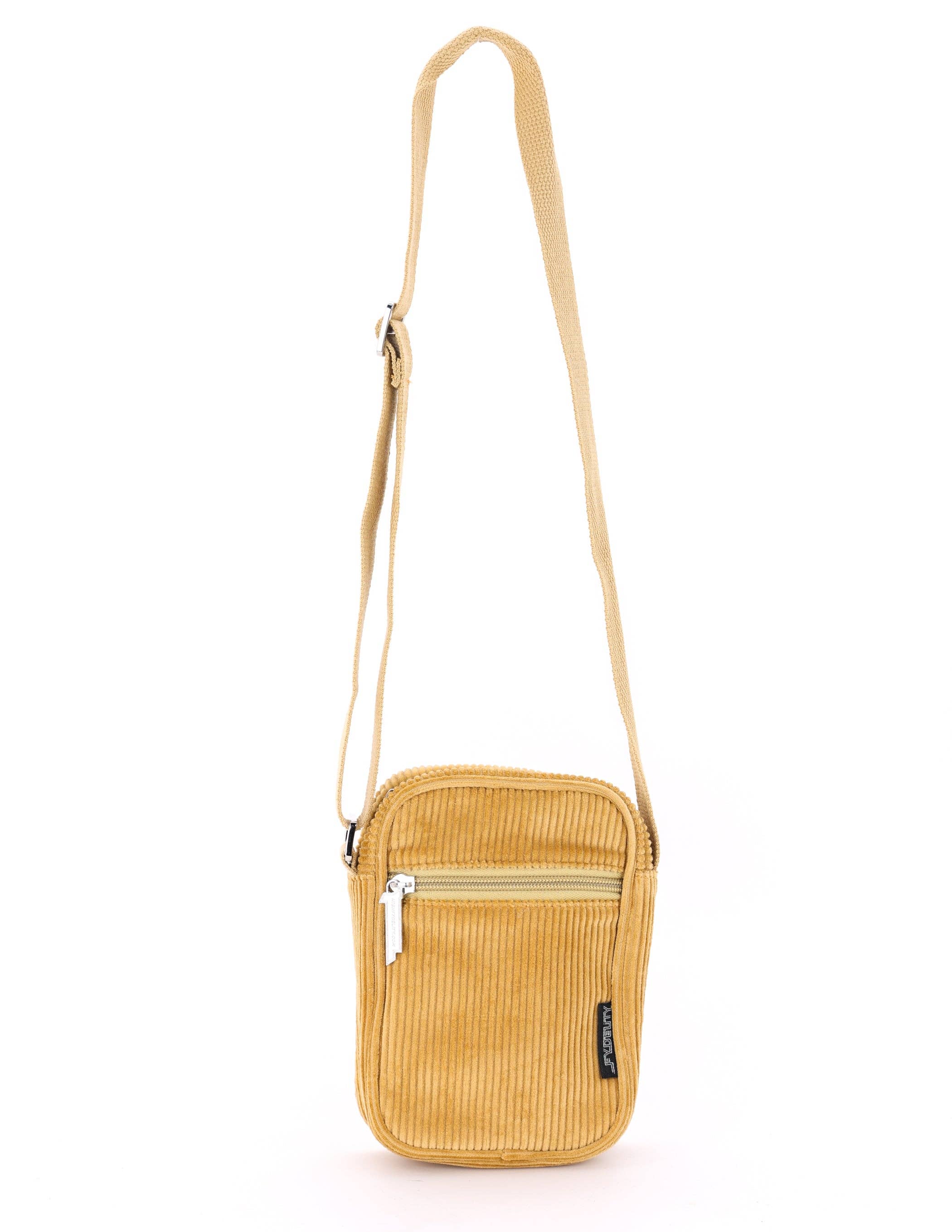Fydelity Small Crossbody Shoulder Bag - Corduroy Tan - Image 3