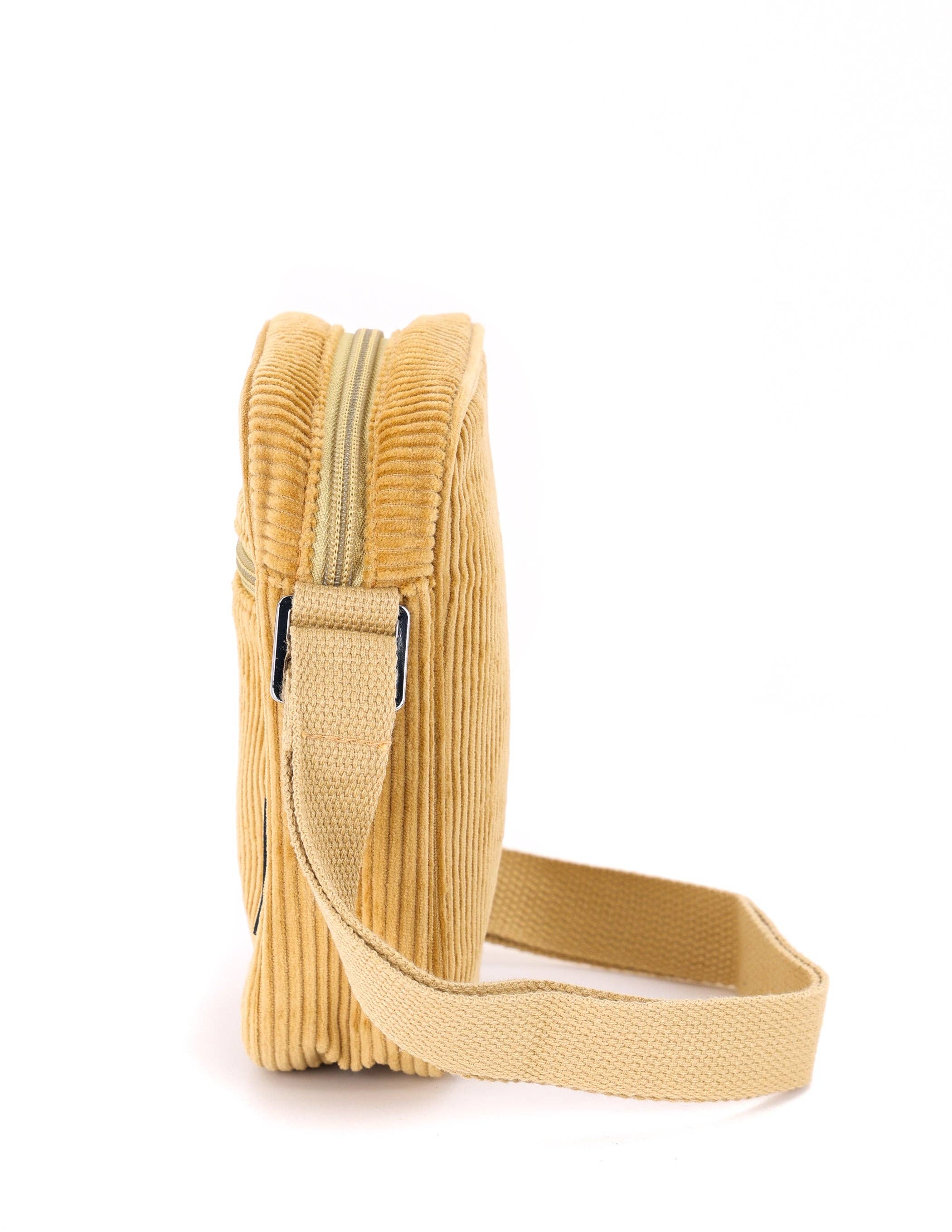 Fydelity Small Crossbody Shoulder Bag - Corduroy Tan - Image 4